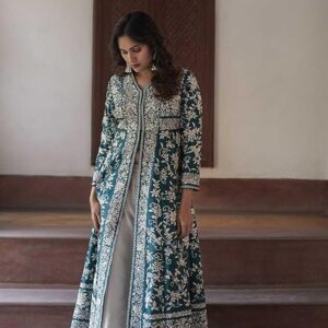 Nexaura Trendify Enterprises Women's Cotton Embroidery A-line Kurti with Palazzo Set